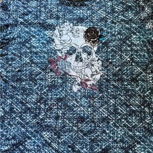 Robert Graham Navy Graphic with skull